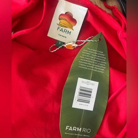 FARM Rio Richelieu Linen Sleeveless Eyelet Dress Tuckernuck Anthropologie Red - Picture 15 of 17